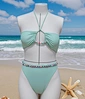 swimwear,bikini,neck tie,beads